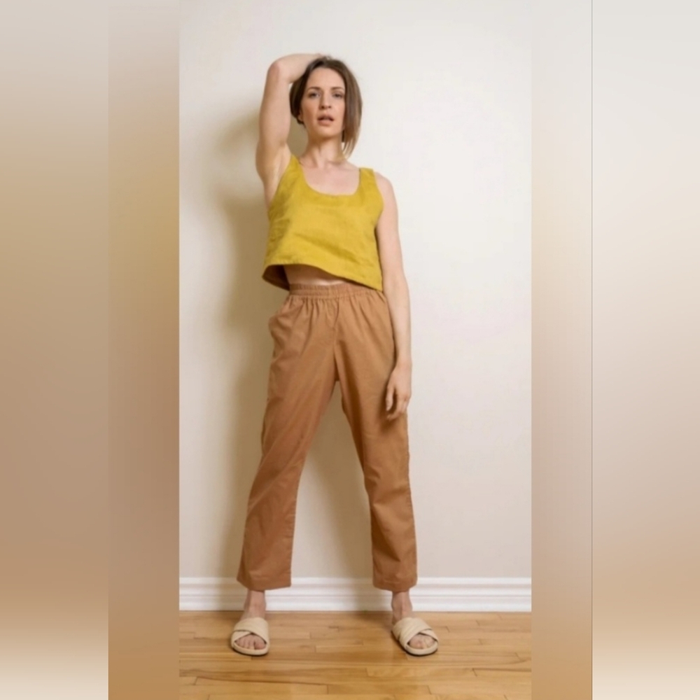 100% Linen Crop Tank